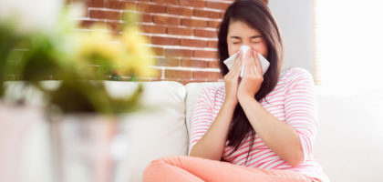 Photo of woman sneezing