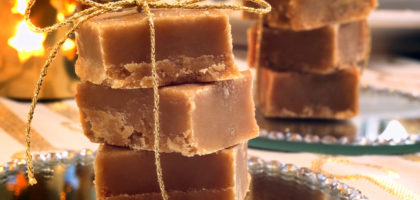 Christmas homemade fudge on the table