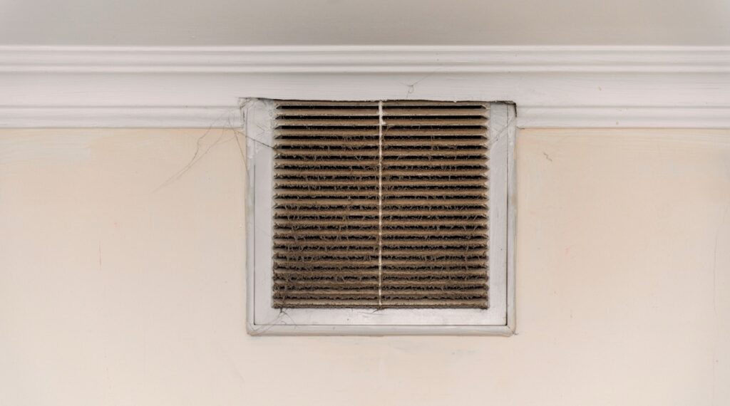 Dusty air vent and indoor allergens
